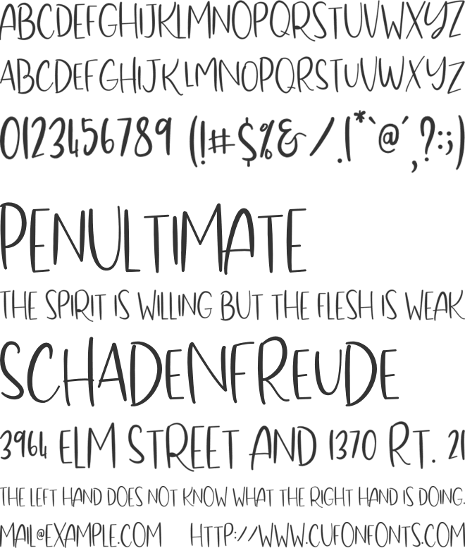 DeerUp Shouttap Sans font preview