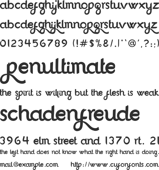 Anggrelli Personal Use font preview