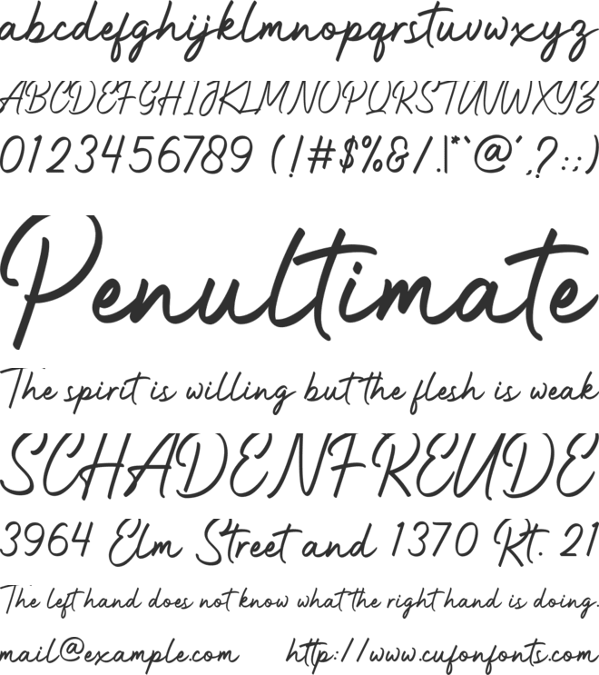 Anantha Signature font preview