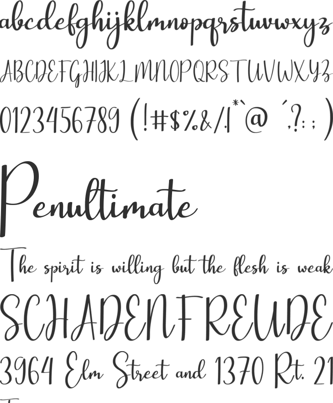 lovely tongue font preview
