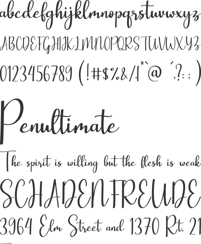 lovely tongue font preview