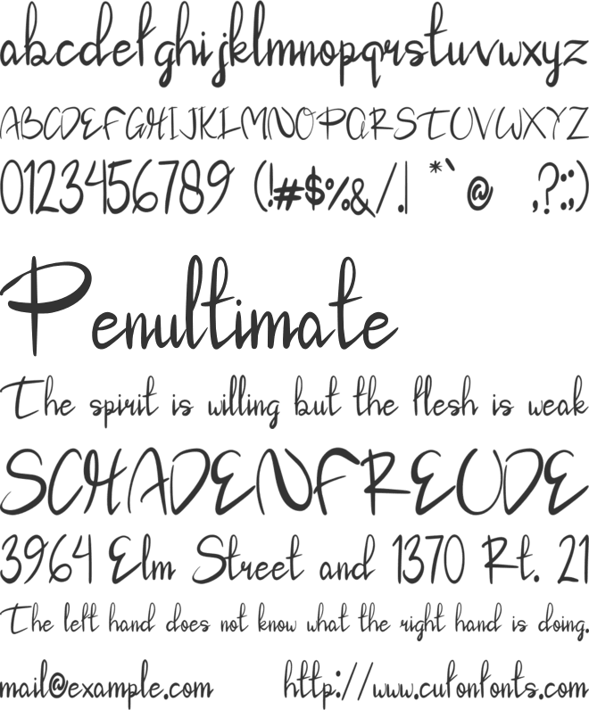 Syawalan font preview