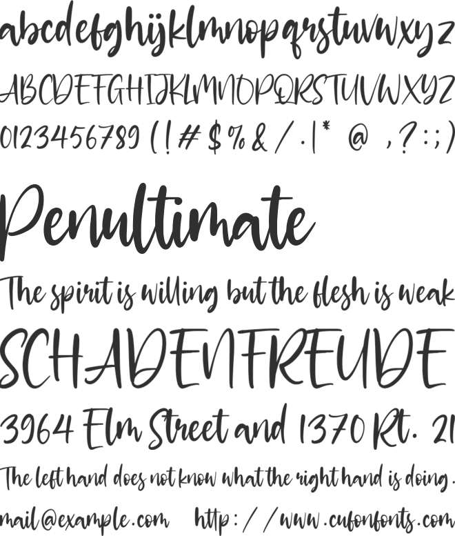 Glittery font preview
