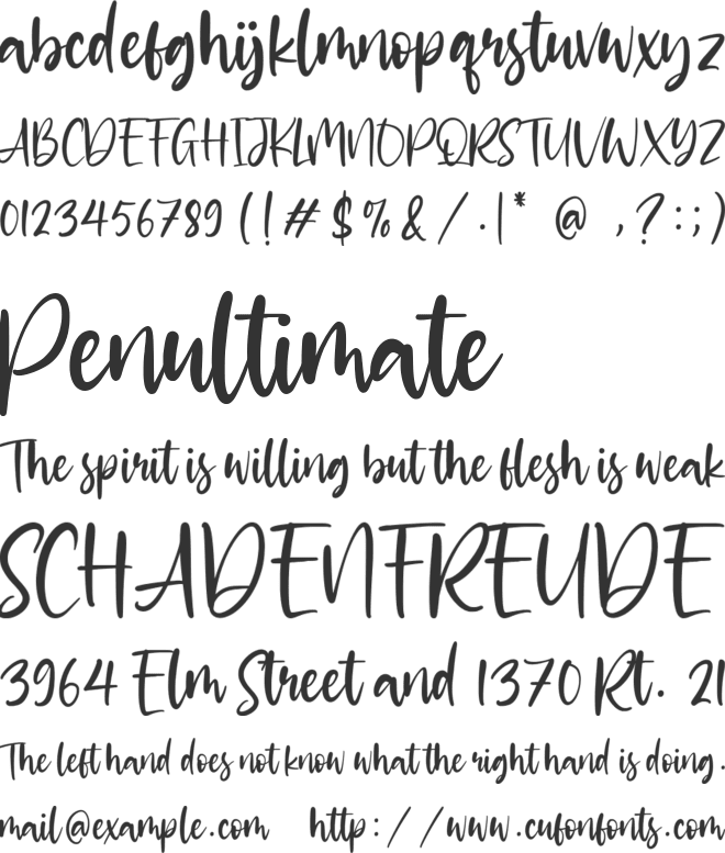 Glittery font preview