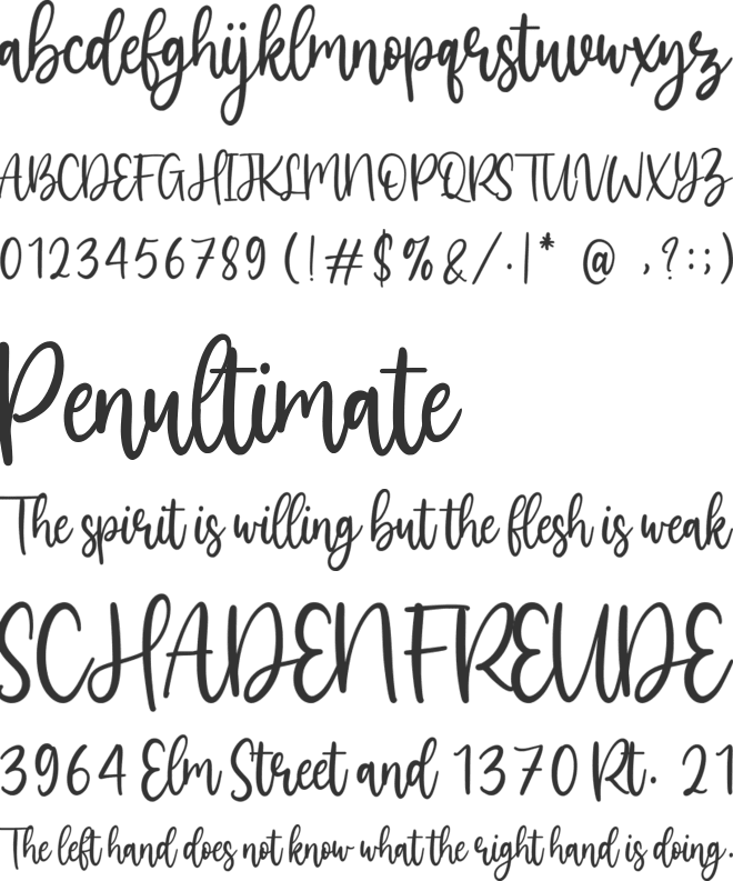 Silverglow font preview