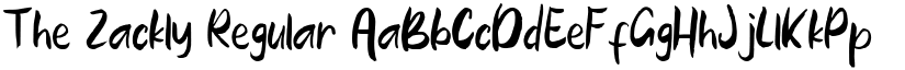 The Zackly Regular font
