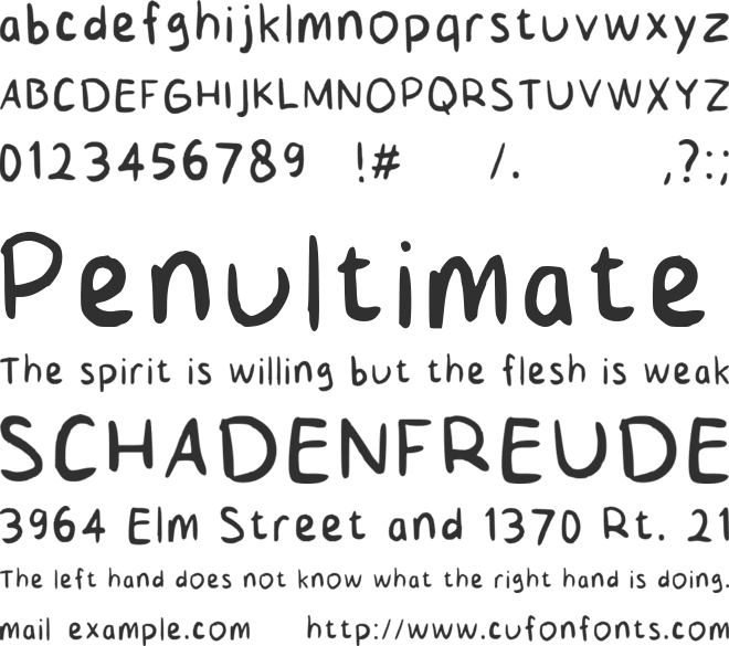 Kids Handwriting font preview