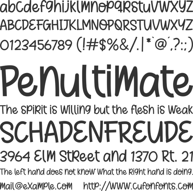 CUTE MIAWW font preview