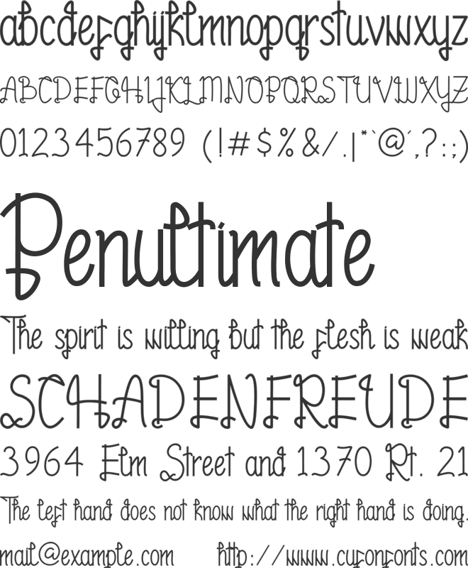 Zyamatyca font preview