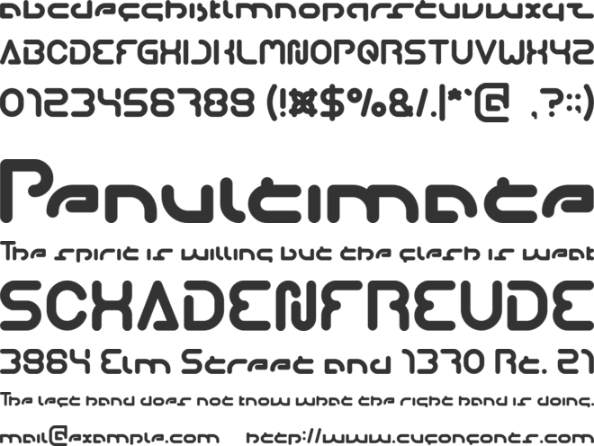 Techno Various font preview