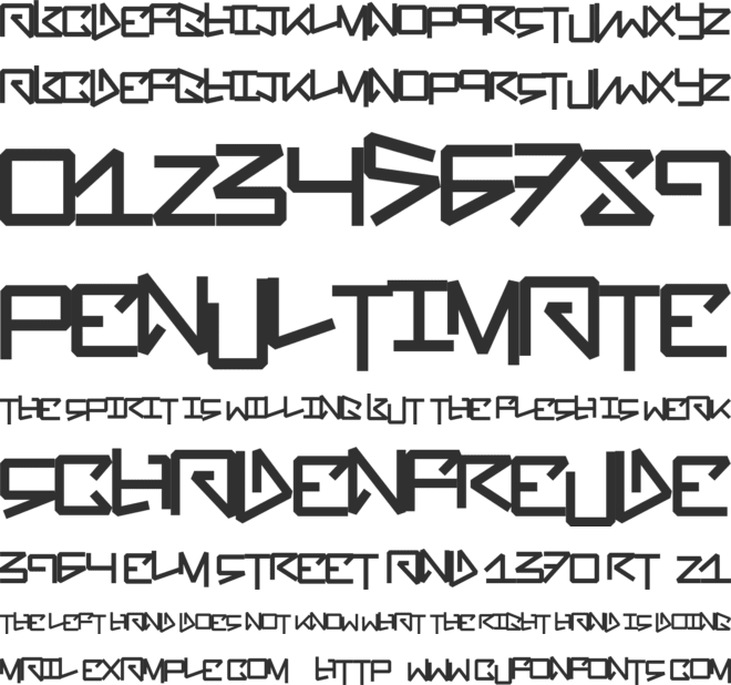 BentOut font preview