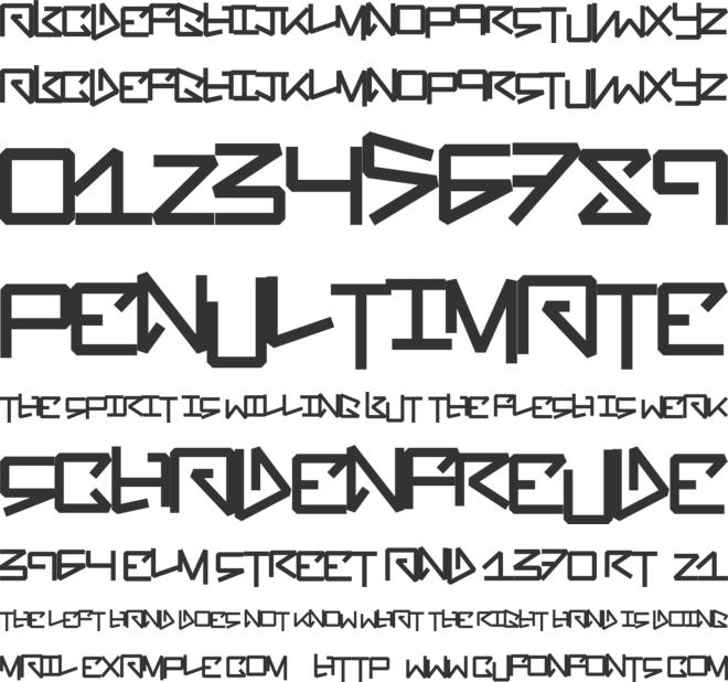 BentOut font preview