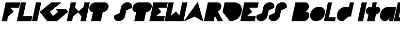 FLIGHT STEWARDESS Bold Italic font