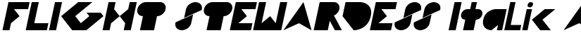 FLIGHT STEWARDESS Italic font
