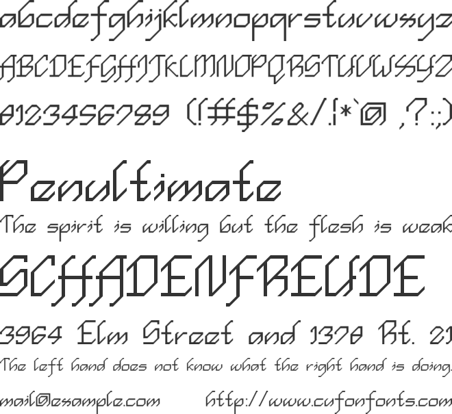 en simple script font preview