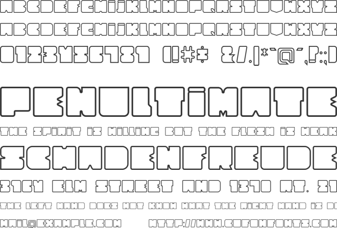 Cubesity Rounded Outline v2 font preview