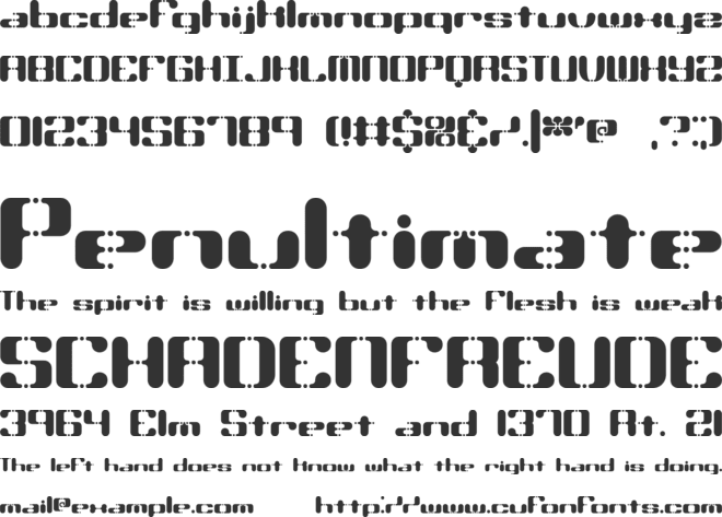 Syndrome BRK font preview