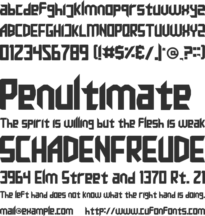 ZEROHATE font preview
