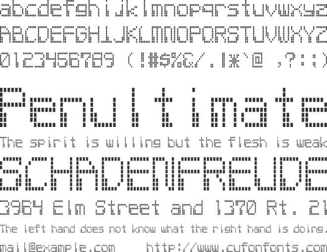Electron 8F font preview