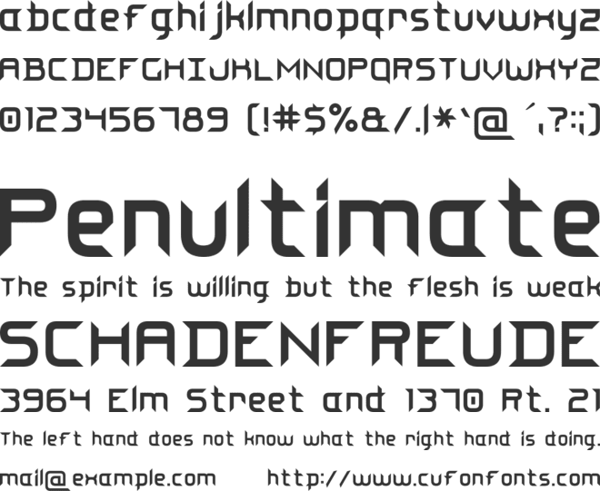 Steel Blade 7 font preview