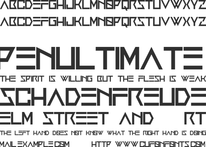 Anxiety font preview