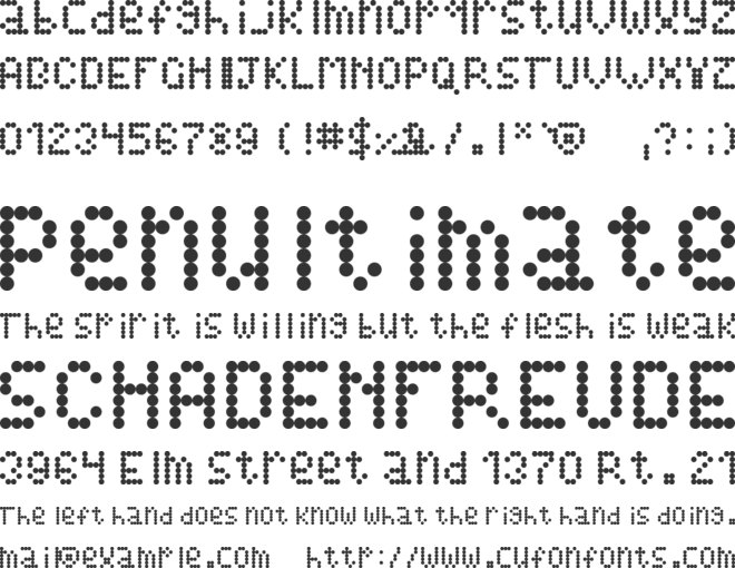 Alienss font preview