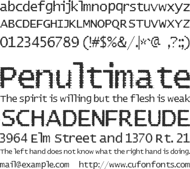 BadPad Distressed font preview