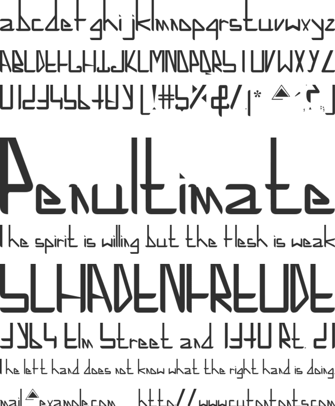 low x -line font preview