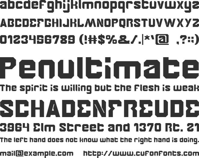 BROTHER font preview