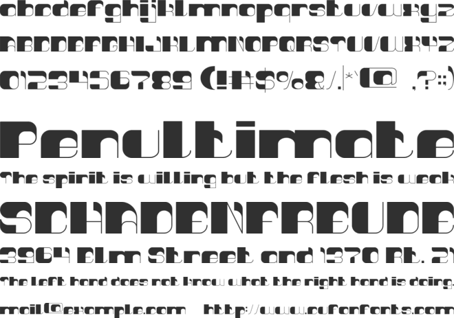 Think Techno font preview