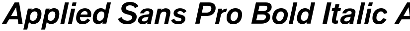 Applied Sans Pro Bold Italic font