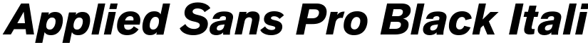 Applied Sans Pro Black Italic font