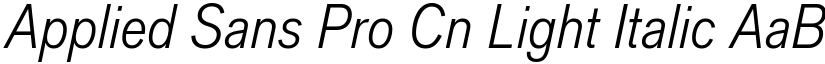 Applied Sans Pro Cn Light Italic font