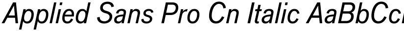 Applied Sans Pro Cn Italic font
