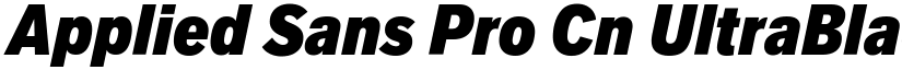 Applied Sans Pro Cn UltraBlack Italic font
