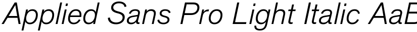 Applied Sans Pro Light Italic font