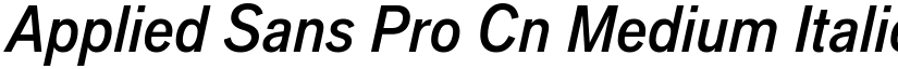 Applied Sans Pro Cn Medium Italic font