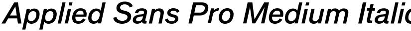 Applied Sans Pro Medium Italic font