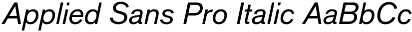 Applied Sans Pro Italic font