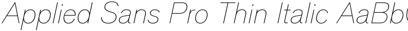 Applied Sans Pro Thin Italic font