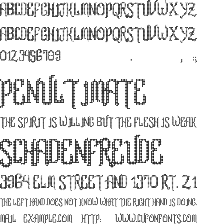 Romance fatal LCD font preview