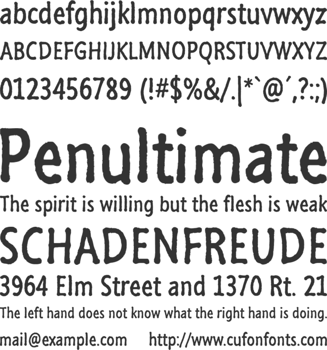 Segoe Marker font preview