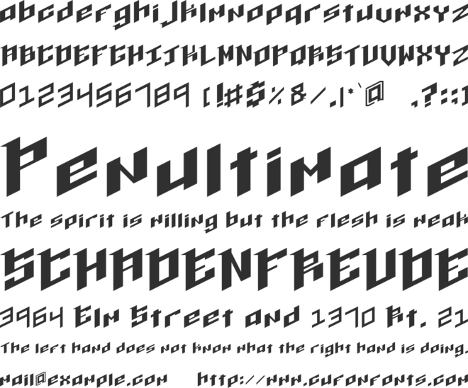 Raf Font font preview