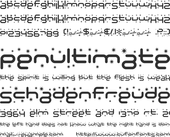 SF Technodelight font preview