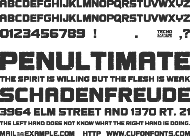 Tecno Extrema font preview