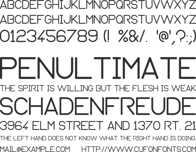 Normograph font preview