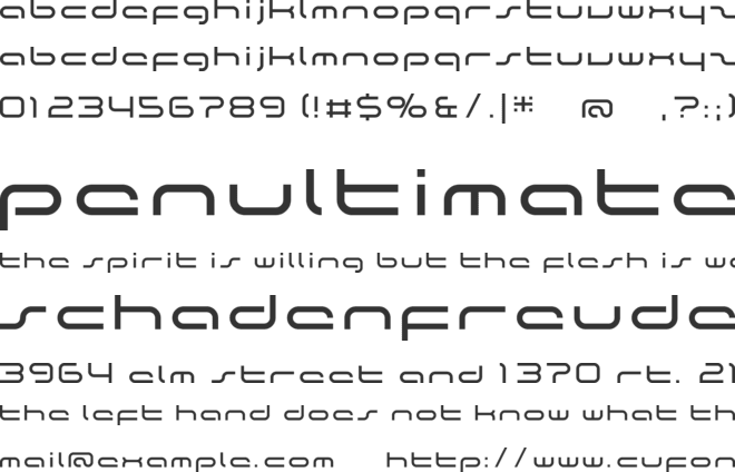 the rush font preview