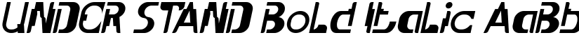 UNDER STAND Bold Italic font