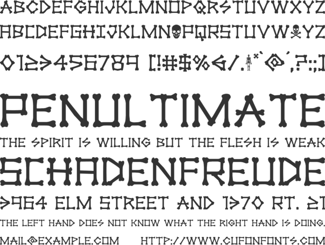 xBONES font preview