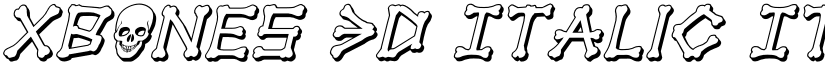 xBONES 3D Italic Italic font